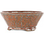 Ronde oranje en bruine bonsai pot van Bonsai - 120 x 120 x 48 mm