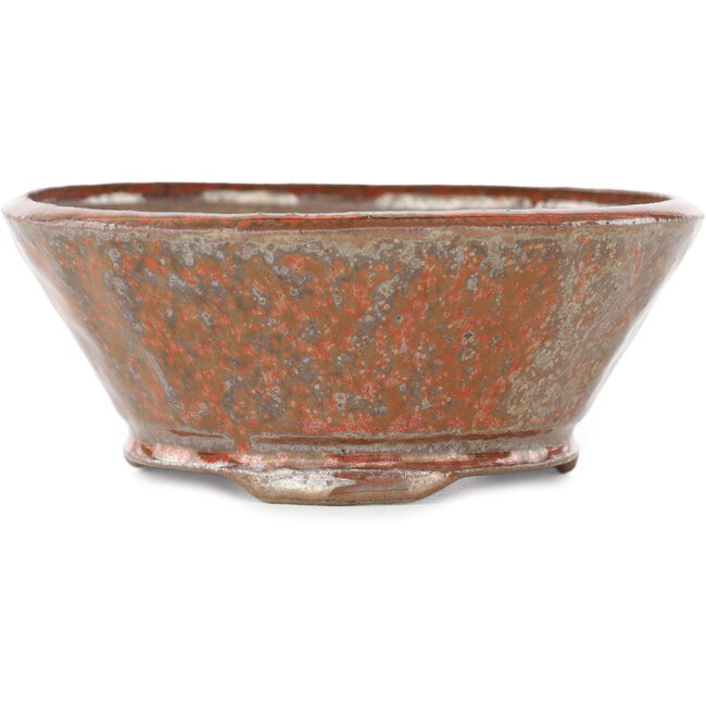 Vaso bonsai rotondo arancione e marrone di Bonsai - 120 x 120 x 48 mm