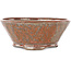 Ronde oranje en bruine bonsai pot van Bonsai - 120 x 120 x 48 mm