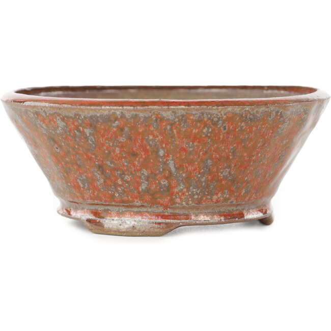 Pot à bonsaï rond orange et marron de Bonsai - 120 x 120 x 48 mm