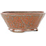 Round orange and brown bonsai pot by Bonsai - 120 x 120 x 48 mm