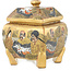 Pot à bonsaï carré doré - 70 x 70 x 95 mm