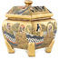 Pot à bonsaï carré doré - 70 x 70 x 95 mm