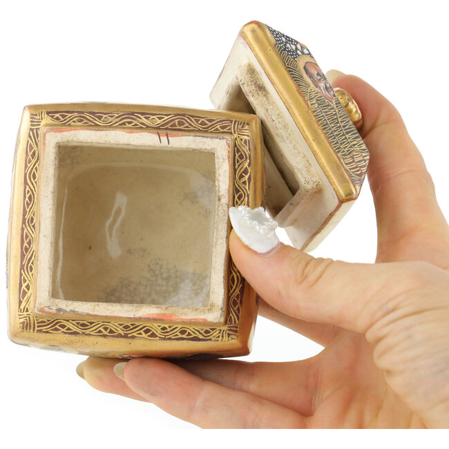 Square gold bonsai pot - 70 x 70 x 95 mm