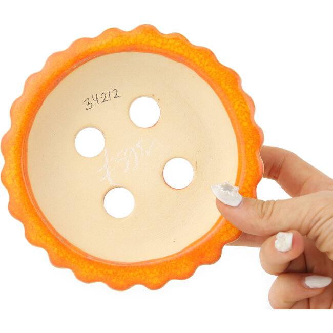 Lotus orange bonsai pot by Sharaku - 140 x 140 x 35 mm