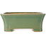 Maceta rectangular para bonsái craquelé verde de Shibakatsu - 185 x 150 x 70 mm