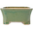 Maceta rectangular para bonsái craquelé verde de Shibakatsu - 185 x 150 x 70 mm