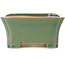 Maceta rectangular para bonsái craquelé verde de Shibakatsu - 185 x 150 x 70 mm