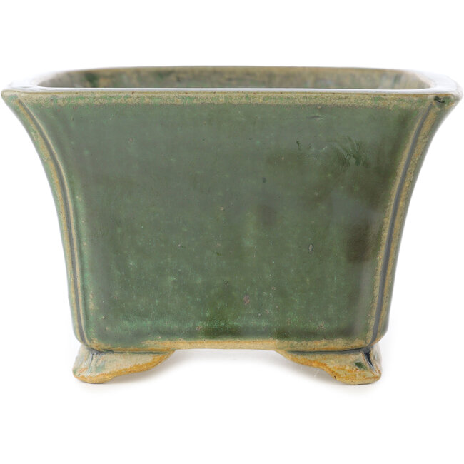 Pot à bonsaï carré vert foncé de Shibakatsu - 125 x 125 x 80 mm