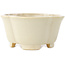 Maceta para bonsái Mokko de color blanco de Shibakatsu - 135 x 135 x 65 mm