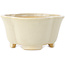 Maceta para bonsái Mokko de color blanco de Shibakatsu - 135 x 135 x 65 mm