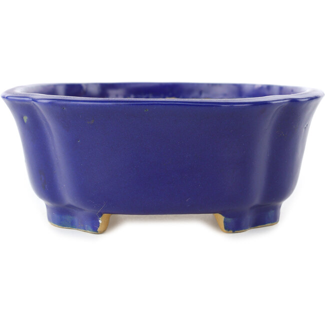 Mokko dark blue bonsai pot by Shibakatsu - 192 x 160 x 63 mm