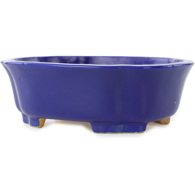 Mokko dark blue bonsai pot by Shibakatsu - 192 x 160 x 63 mm