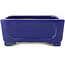 Maceta rectangular para bonsái de color azul oscuro de Shibakatsu - 153 x 120 x 47 mm