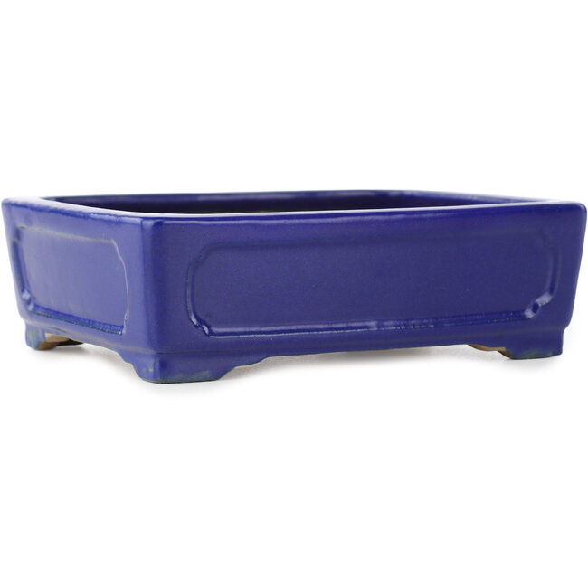 Vaso bonsai rettangolare blu scuro di Shibakatsu - 153 x 120 x 47 mm