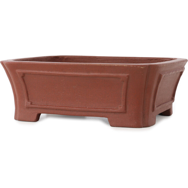 Rectangular unglazed bonsai pot by Shibakatsu - 185 x 152 x 63 mm