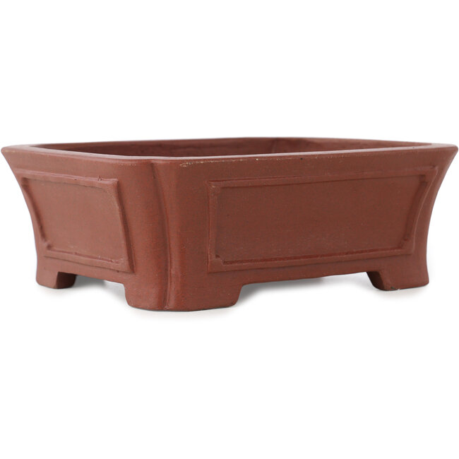 Pot à bonsaï rectangulaire non émaillé de Shibakatsu - 185 x 152 x 63 mm