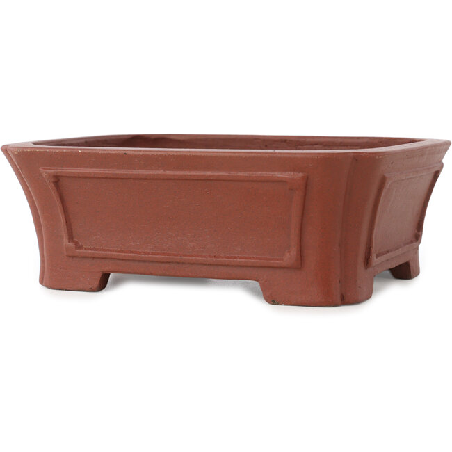 Rectangular unglazed bonsai pot by Shibakatsu - 185 x 152 x 63 mm