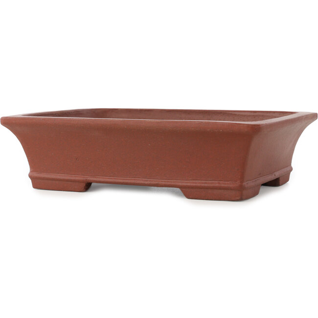 Rectangular unglazed bonsai pot by Shibakatsu - 193 x 145 x 50 mm