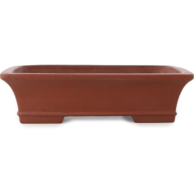 Pot à bonsaï rectangulaire non émaillé de Shibakatsu - 193 x 145 x 50 mm