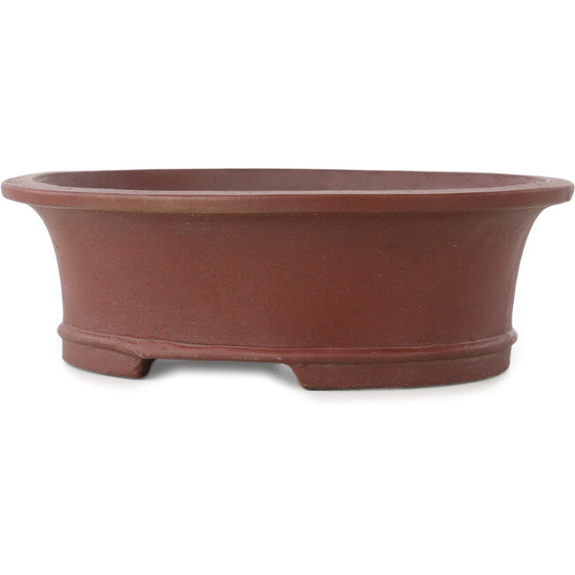 Pot à bonsaï ovale non émaillé de Shibakatsu - 185 x 160 x 60 mm