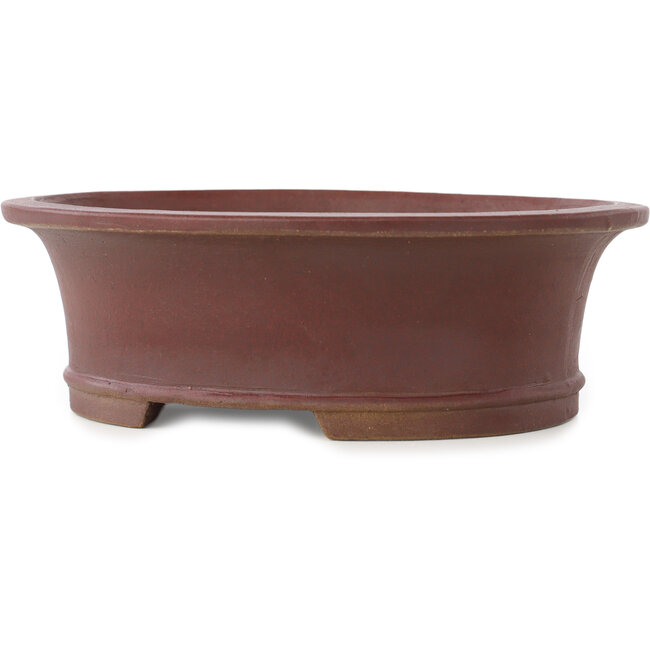 Ovale ongeglazuurde bonsaipot van Shibakatsu - 185 x 160 x 60 mm