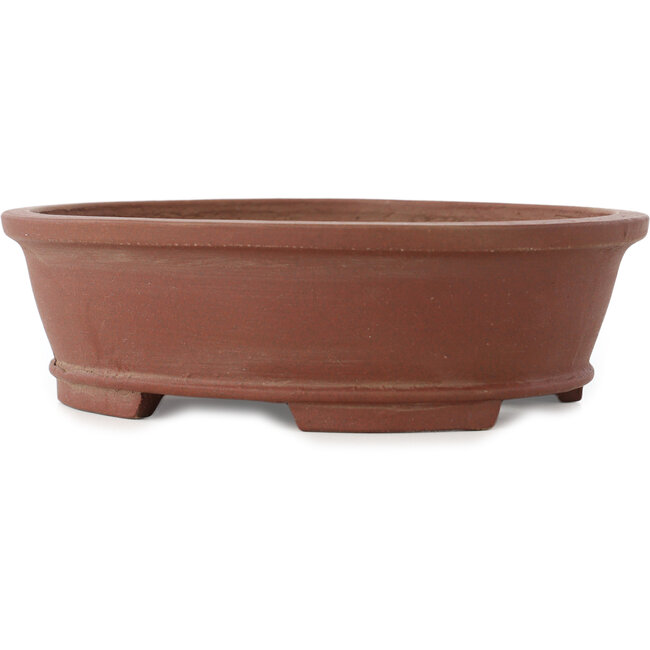 Ovale ongeglazuurde bonsaipot van Shibakatsu - 185 x 157 x 53 mm