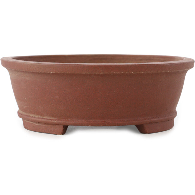 Ovaler unglasierter Bonsai-Topf von Shibakatsu - 185 x 157 x 53 mm
