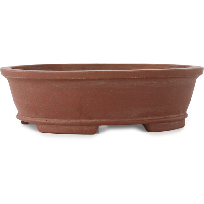 Ovaler unglasierter Bonsai-Topf von Shibakatsu - 185 x 157 x 53 mm