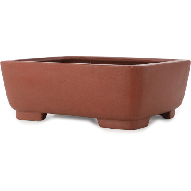 Rectangular unglazed bonsai pot by Shibakatsu - 185 x 150 x 65 mm
