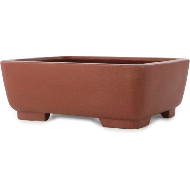 Rectangular unglazed bonsai pot by Shibakatsu - 185 x 150 x 65 mm