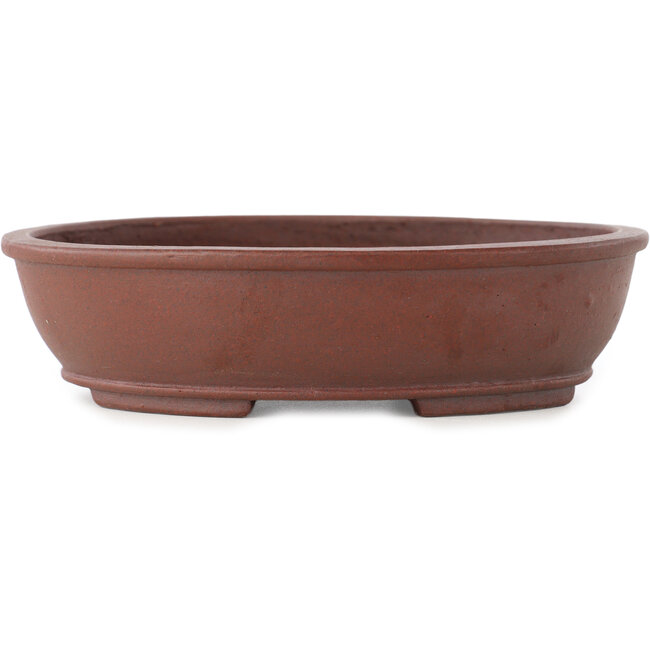 Pot à bonsaï ovale non émaillé de Shibakatsu - 155 x 125 x 40 mm