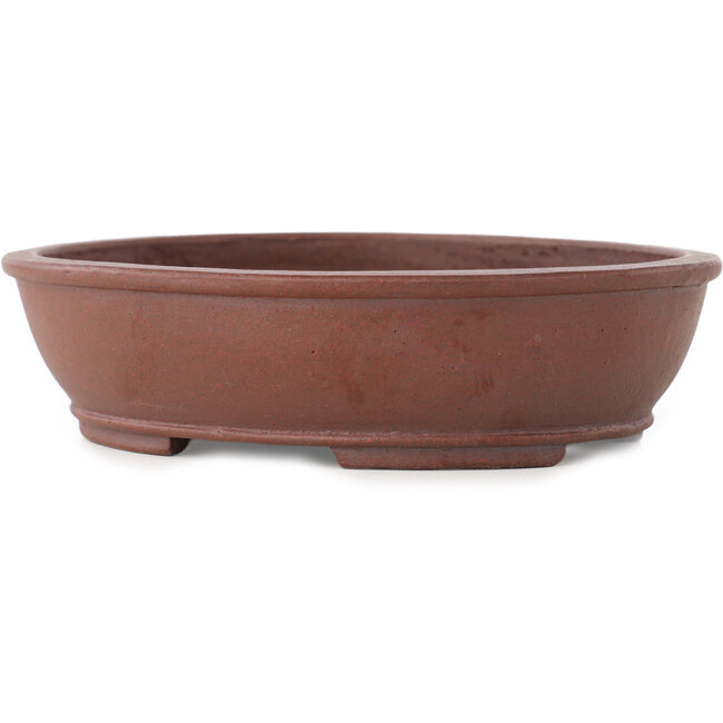 Pot à bonsaï ovale non émaillé de Shibakatsu - 155 x 125 x 40 mm