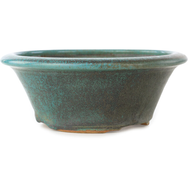 Round turquoise bonsai pot - 185 x 185 x 75 mm