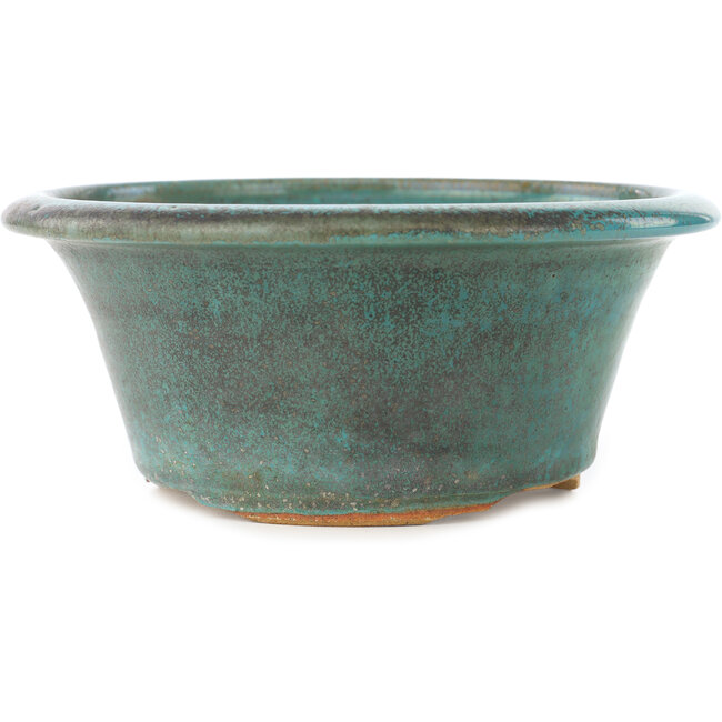 Ronde turquoise bonsai pot - 170 x 170 x 73 mm