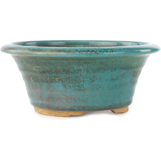 Pot à bonsaï rond turquoise - 175 x 175 x 75 mm