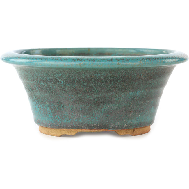 Round turquoise bonsai pot - 175 x 175 x 75 mm