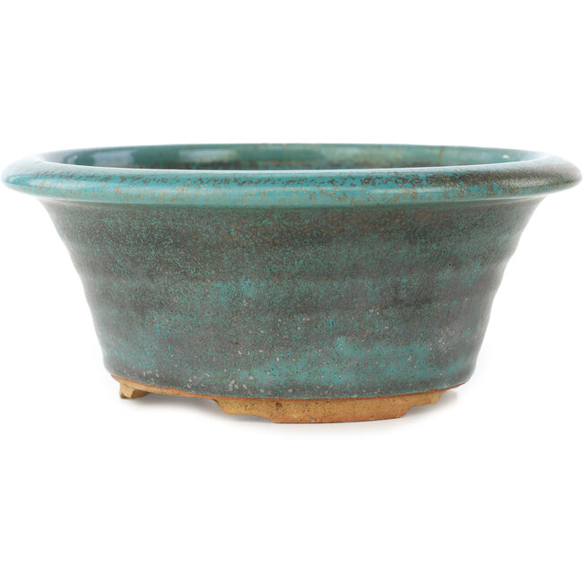 Ronde turquoise bonsai pot - 175 x 175 x 75 mm