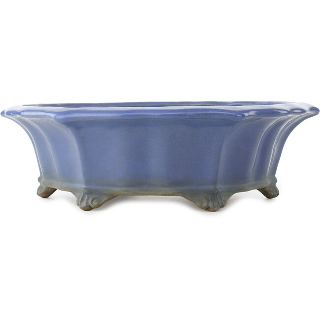 Lotus blue bonsai pot by Shuhou - 367 x 367 x 110 mm