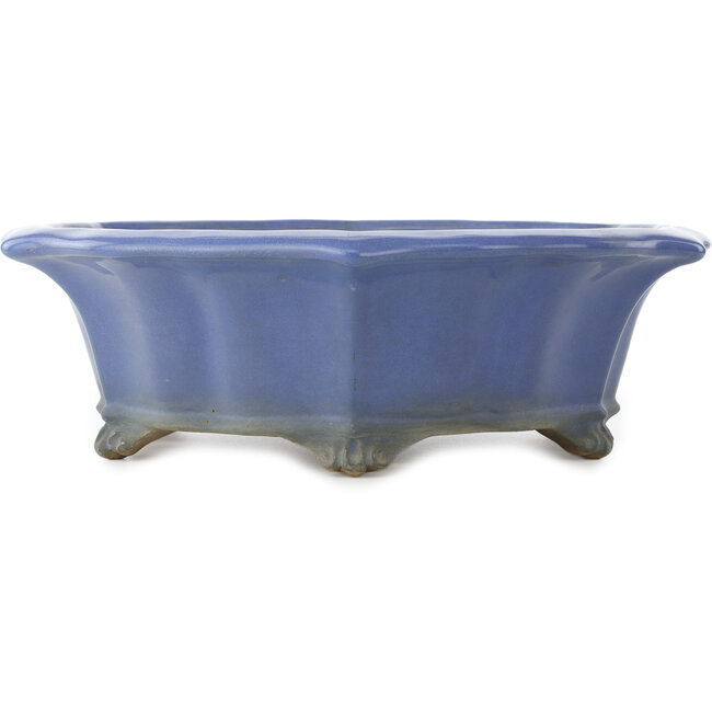 Maceta para bonsái con forma de loto azul de Shuhou - 367 x 367 x 110 mm