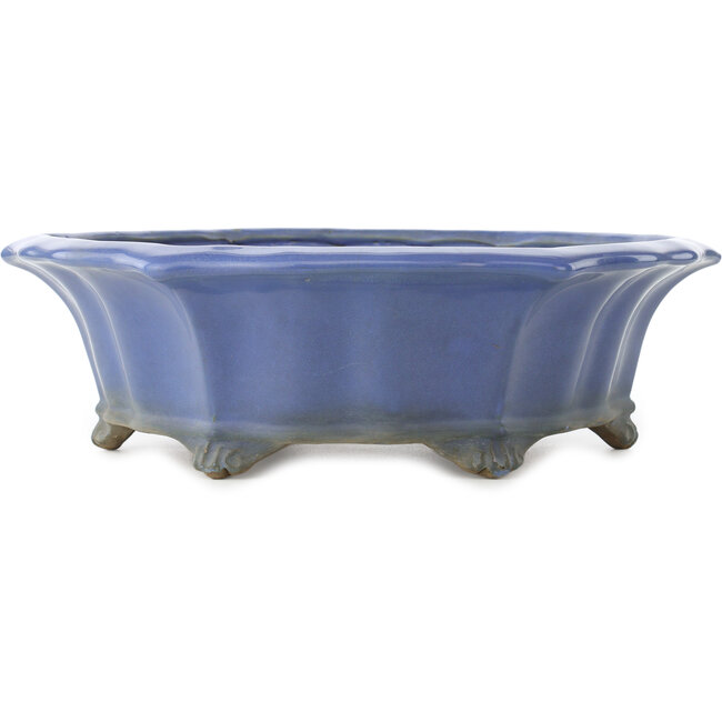 Lotus blue bonsai pot by Shuhou - 367 x 367 x 110 mm