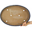 Oval dark blue bonsai pot by Shuhou - 460 x 320 x 47 mm