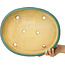 Ovale blauwgroene bonsaipot van Shuhou - 370 x 300 x 60 mm