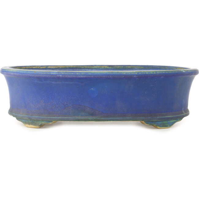 Vaso bonsai ovale blu di Shuhou - 335 x 265 x 95 mm