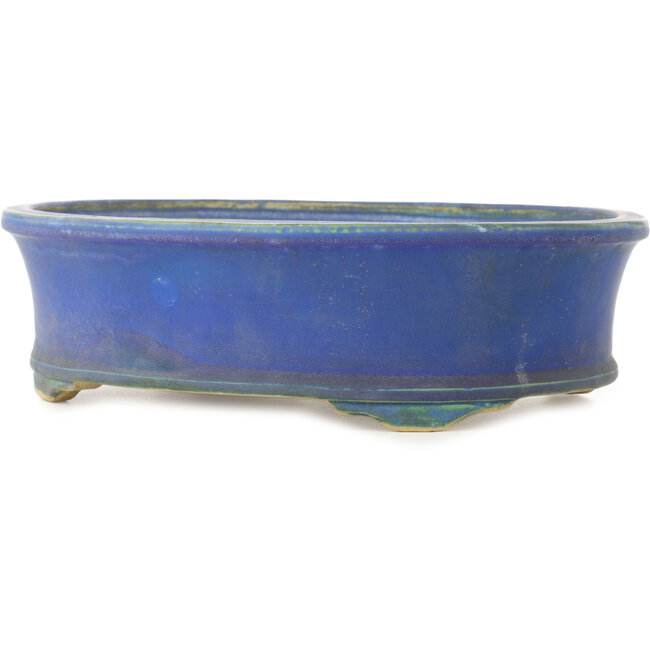 Vaso bonsai ovale blu di Shuhou - 335 x 265 x 95 mm
