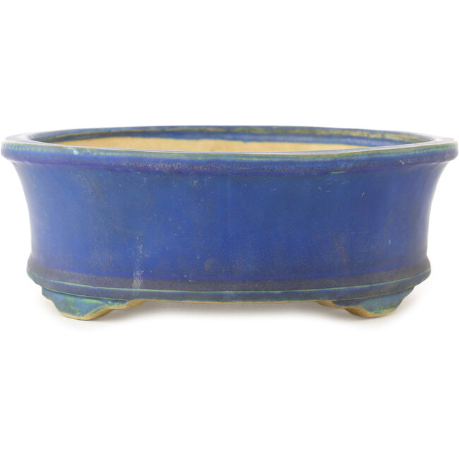 Vaso bonsai ovale blu di Shuhou - 335 x 265 x 95 mm