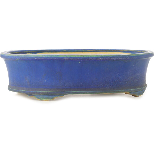 Maceta ovalada azul para bonsái de Shuhou - 335 x 265 x 95 mm