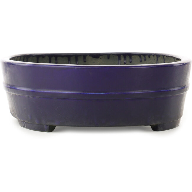 Maceta ovalada para bonsái de color azul oscuro de Koyou - 410 x 290 x 98 mm