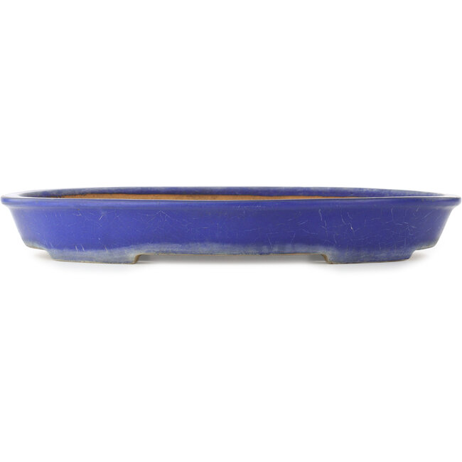Pot à bonsaï ovale bleu foncé de Yamafusa - 475 x 355 x 65 mm
