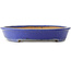 Oval dark blue bonsai pot by Yamafusa - 475 x 355 x 65 mm